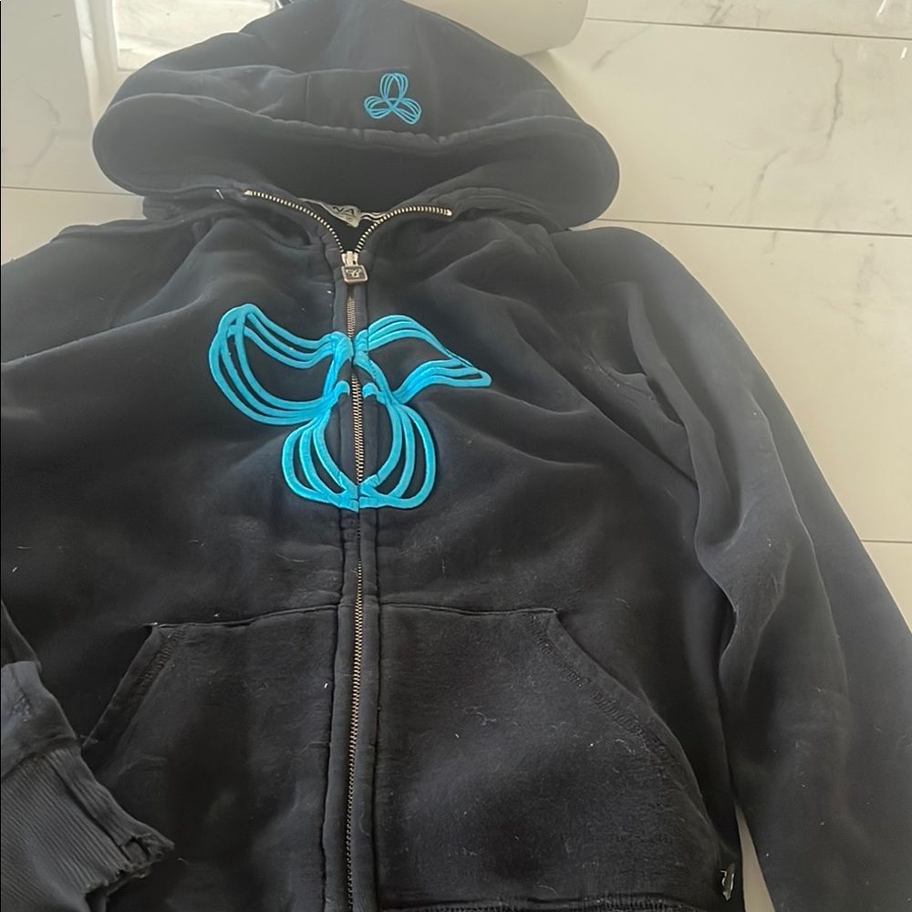 TNA Black Hoodie with Blue Logo